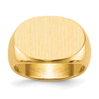 14k 19.0x13.0mm Oval Open Back Mens Signet Ring