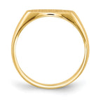 14k 11.5x6.5mm East-West Oval Closed Back Signet Ring