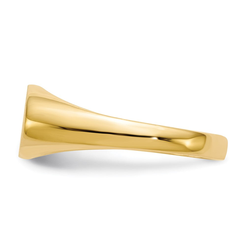 14k 11.5x6.5mm East-West Oval Closed Back Signet Ring