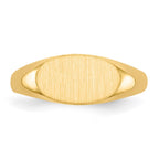 14k 11.5x6.5mm East-West Oval Closed Back Signet Ring