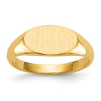 14k 11.5x6.5mm East-West Oval Closed Back Signet Ring
