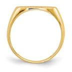 14k 13.0x7.0mm East-West Oval Closed Back Signet Ring