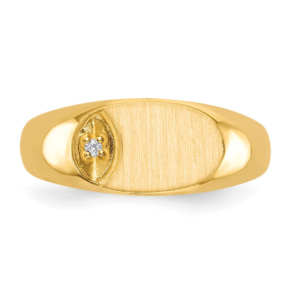 14k 1/2 point VS Diamond 11.0x6.5mm Oval Open Back Signet Ring