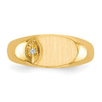 14k 1/2 point VS Diamond 11.0x6.5mm Oval Open Back Signet Ring