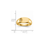 14k 1/2 point AA Diamond 11.0x6.5mm Oval Open Back Signet Ring