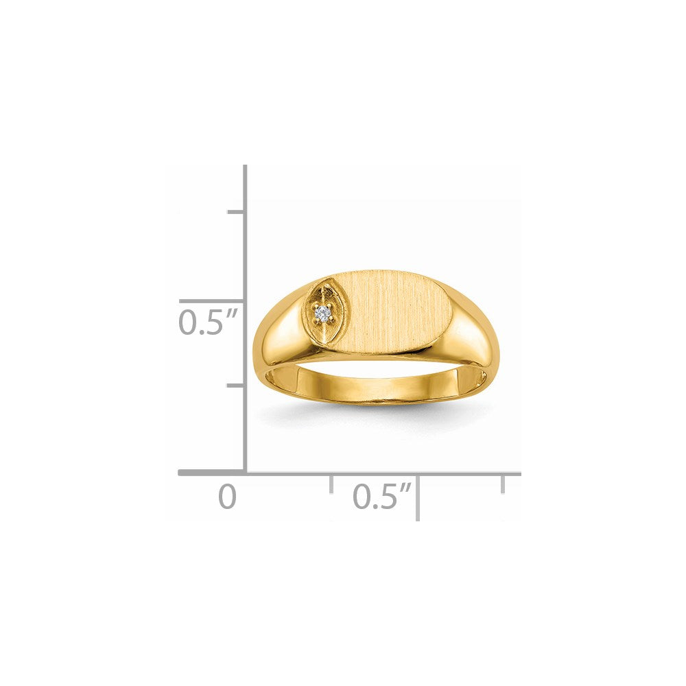 14k 1/2 point A Diamond 11.0x6.5mm Oval Open Back Signet Ring