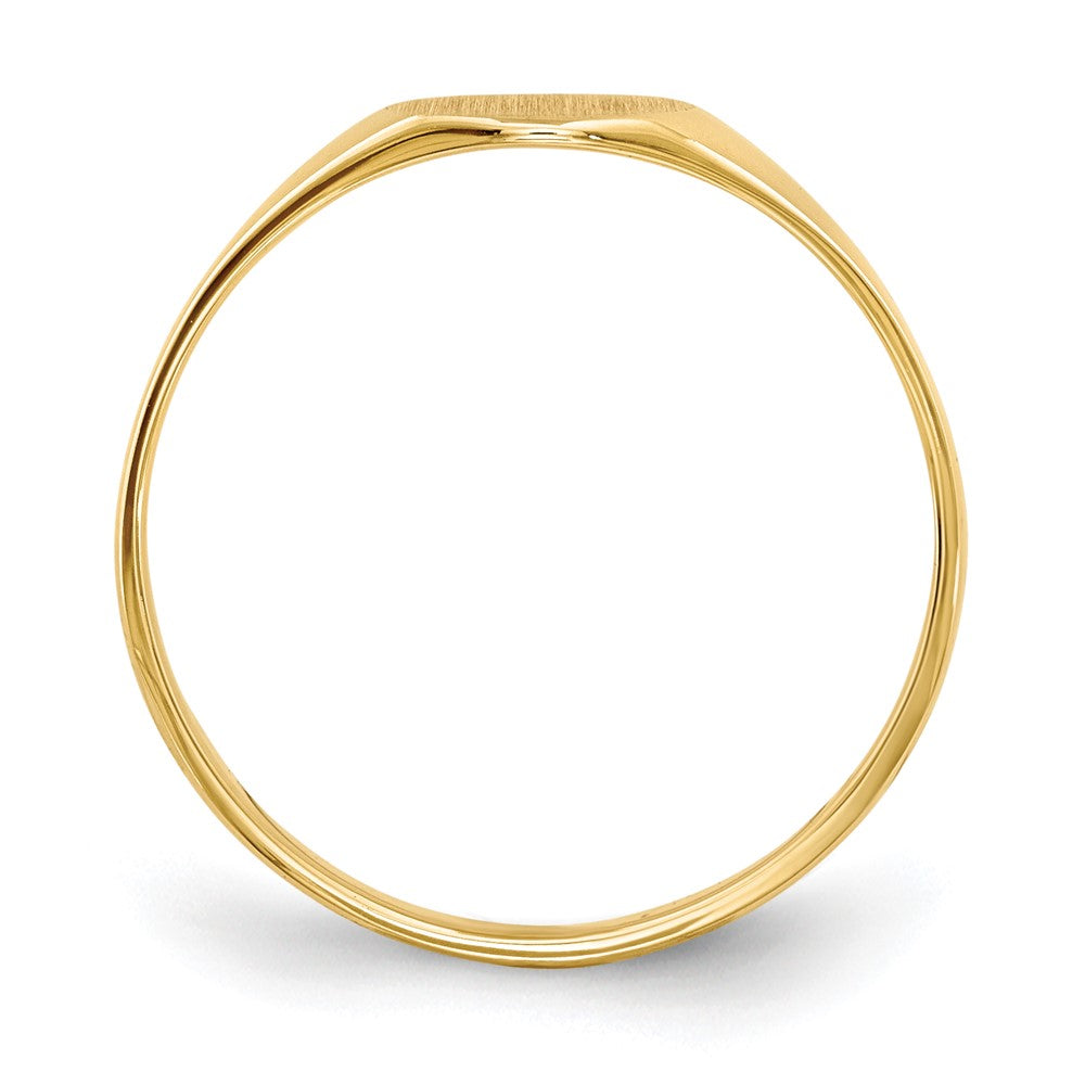 14k 6.5x7.5mm Round Closed Back Signet Ring