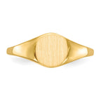 14k 6.5x7.5mm Round Closed Back Signet Ring