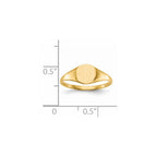 14k 6.5x7.5mm Round Closed Back Signet Ring