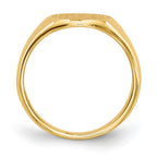 14k 8.5x7.5mm Closed Back Childs Oval Signet Ring