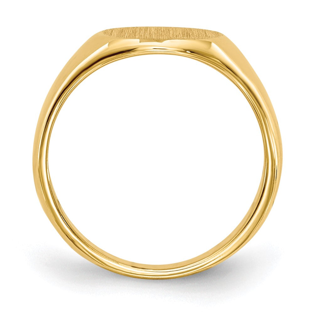 14k 8.5x7.5mm Closed Back Childs Oval Signet Ring