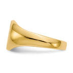 14k 8.5x7.5mm Closed Back Childs Oval Signet Ring