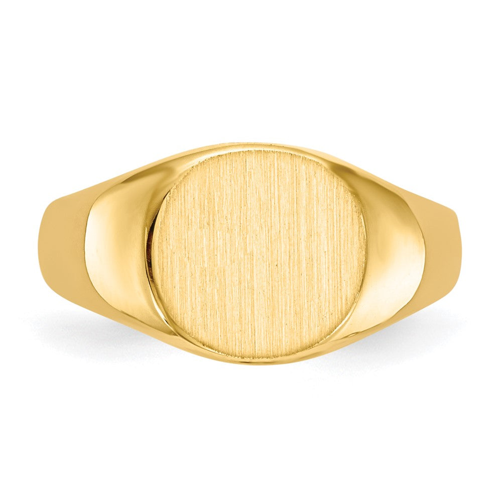 14k 8.5x7.5mm Closed Back Childs Oval Signet Ring