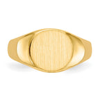 14k 8.5x7.5mm Closed Back Childs Oval Signet Ring