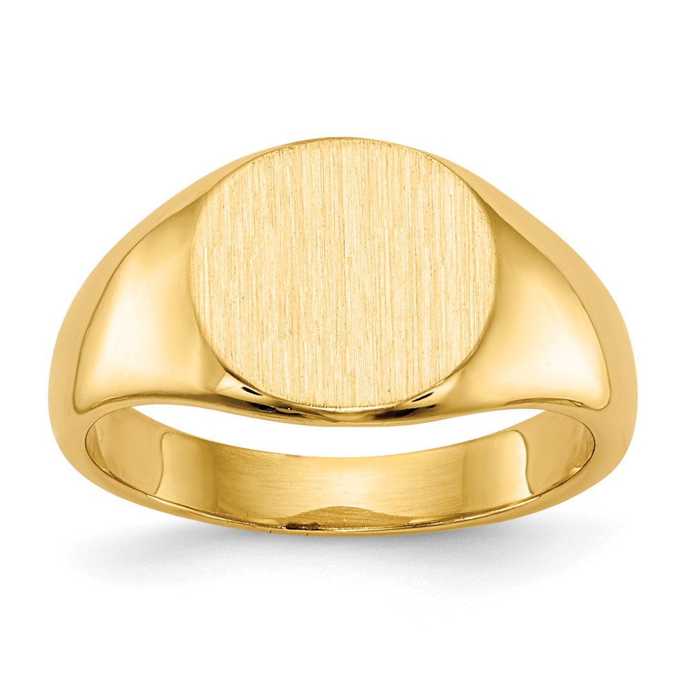 14k 8.5x7.5mm Closed Back Childs Oval Signet Ring