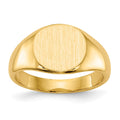 14k 8.5x7.5mm Closed Back Childs Oval Signet Ring