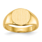 14k 8.5x7.5mm Closed Back Childs Oval Signet Ring