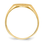 14k 9.5x10.0mm Round Closed Back Signet Ring