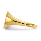 14k 9.5x10.0mm Round Closed Back Signet Ring