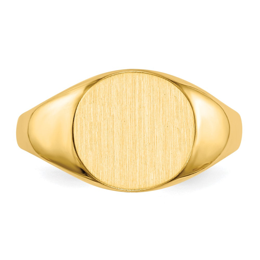 14k 9.5x10.0mm Round Closed Back Signet Ring
