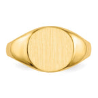14k 9.5x10.0mm Round Closed Back Signet Ring