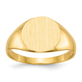 14k 9.5x10.0mm Round Closed Back Signet Ring