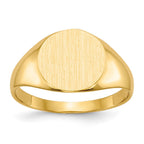 14k 9.5x10.0mm Round Closed Back Signet Ring