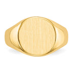 14k 10.5x11.0mm Round Closed Back Signet Ring
