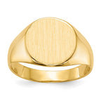14k 10.5x11.0mm Round Closed Back Signet Ring