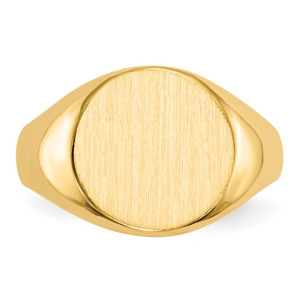 14k 11.5x12.0mm Round Closed Back Signet Ring