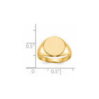 14k 11.5x12.0mm Round Closed Back Signet Ring
