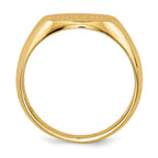14k 13.5x12.5mm Round Closed Back Mens Signet Ring