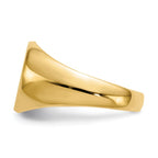 14k 13.5x12.5mm Round Closed Back Mens Signet Ring