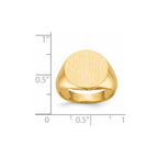 14k 15.5x15.0mm Round Closed Back Signet Ring