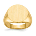 14k 15.5x15.0mm Round Closed Back Signet Ring