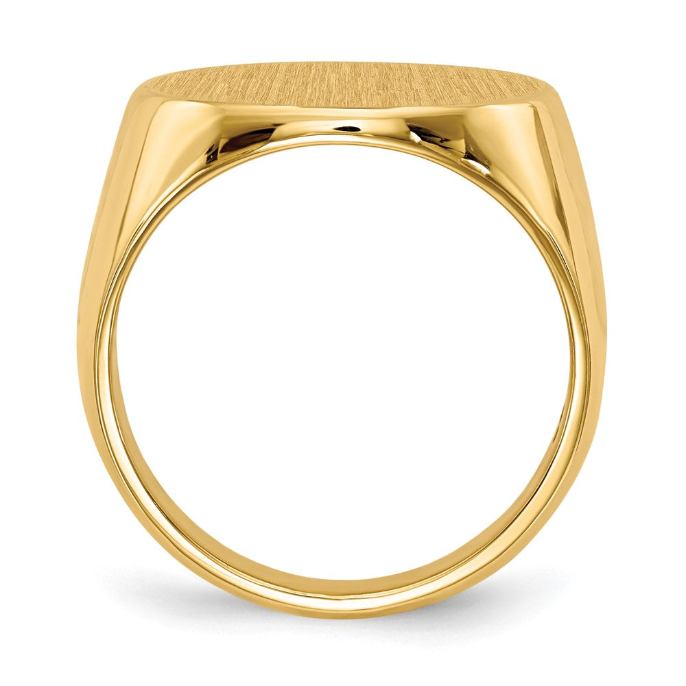 14k 18.0x17.5mm Round Closed Back Mens Signet Ring
