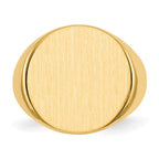14k 18.0x17.5mm Round Closed Back Mens Signet Ring