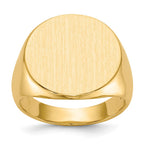 14k 18.0x17.5mm Round Closed Back Mens Signet Ring
