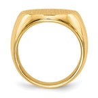 14k 18.0x18.0mm Round Closed Back Mens Signet Ring