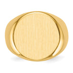 14k 18.0x18.0mm Round Closed Back Mens Signet Ring