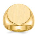 14k 18.0x18.0mm Round Closed Back Mens Signet Ring