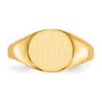 14k 9.5x8.5mm Round Open Back Signet Ring