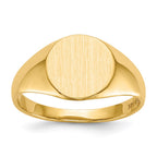10ky 9.5x10.5mm Round Open Back Signet Ring