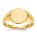 14k 9.5x10.0mm Round Open Back Signet Ring