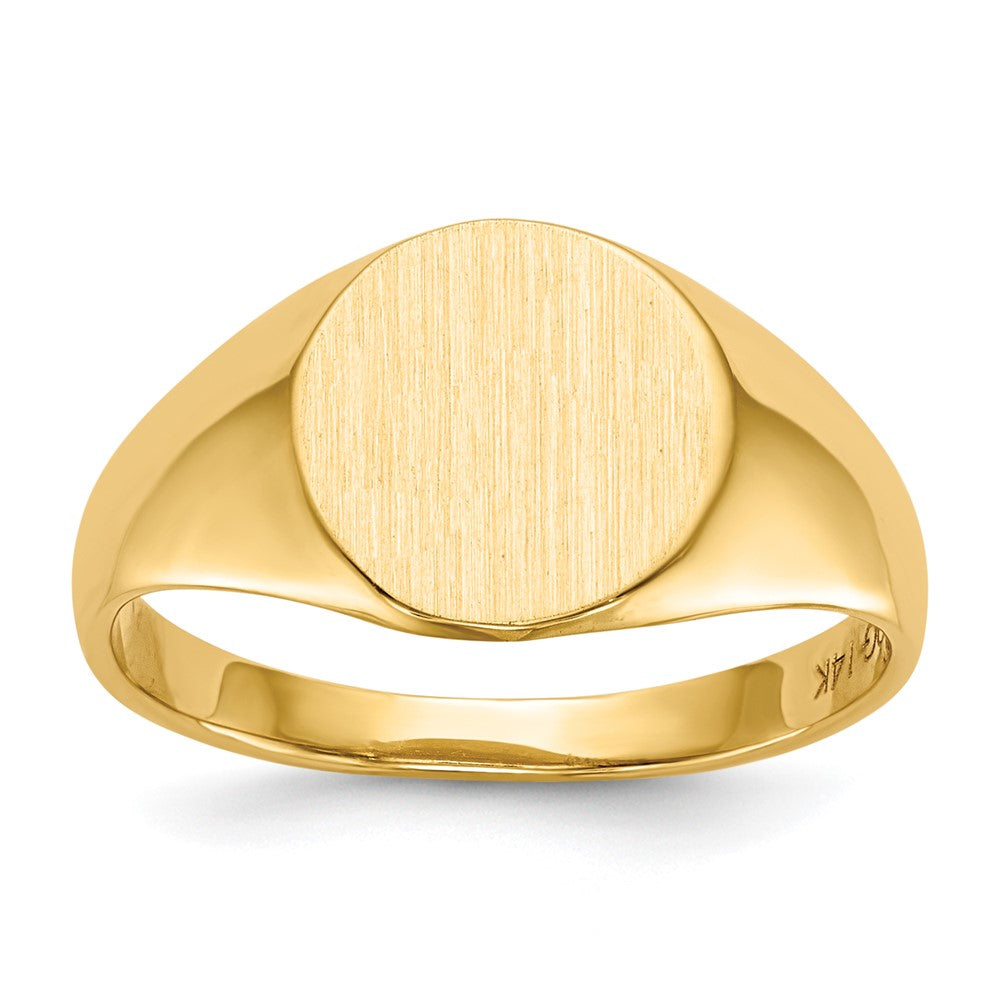 14k 9.5x10.0mm Round Open Back Signet Ring