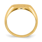 14k 13.5x12.5mm Round Open Back Mens Signet Ring