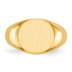 14k 13.5x12.5mm Round Open Back Mens Signet Ring