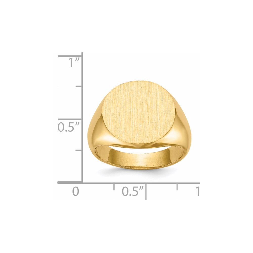 14k 15.5x15.0mm Round Open Back Signet Ring