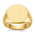 14k 15.5x15.0mm Round Open Back Signet Ring