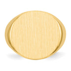 14k 18.0x17.5mm Round Open Back Mens Signet Ring